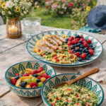 Assiette et bols de présentation
