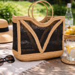 Panier tressé en rafia naturel