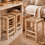 Tabouret en bois naturel