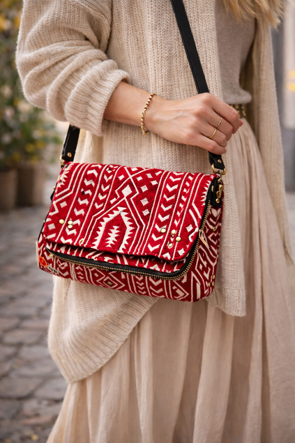 Sac en bandoulière aux motifs tribaux